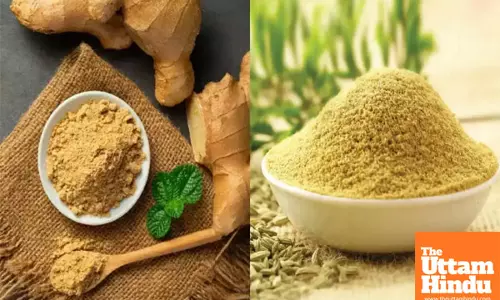 Relieving bloating and acidity with ginger and fennel powder