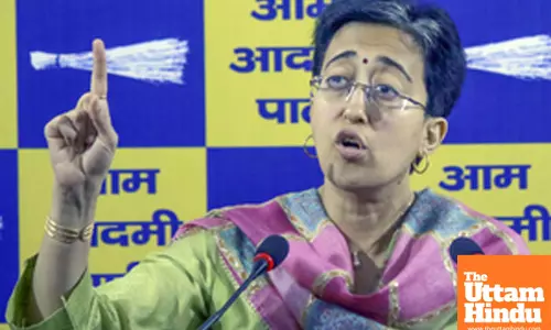 Title : New Delhi: Senior AAP leader and outgoing Delhi CM Atishi addresses a press conference