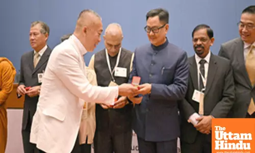 Union Minister Kiren Rijiju attends the inaugural session of Samvad IV