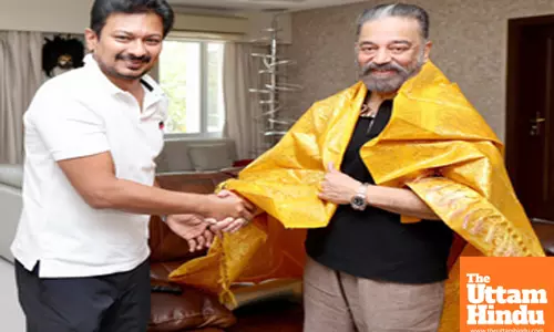 Tamil Nadu Deputy Chief Minister Udhay Stalin meets Actor Kamal Hassan