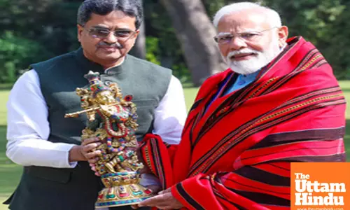Tripura Chief Minister Manik Saha meets Prime Minister Narendra Modi at his residence in Lok Kalyan Marg