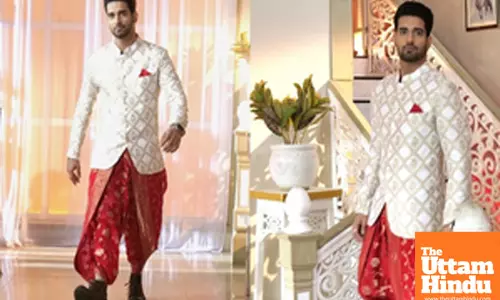 Jamai No. 1’s Abhishek Malik pushes boundaries as Neel, stuns in a red saree as dhoti