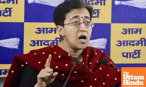 AAP leader Atishi addresses a press conference