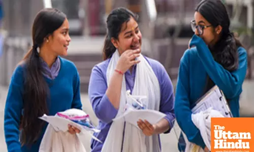 Students leave after appearing for the CBSE 12th Board Exam