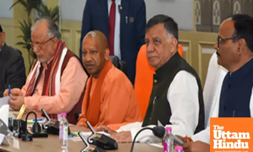 Uttar Pradesh Chief Minister Yogi Adityanath attends the all-party meeting on the eve of the Budget Session of the Uttar Pradesh Legislative Assembly