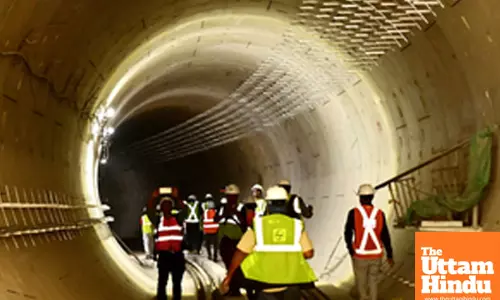 A view of BMRCLs Namma Metro tunnel work progressing from Brigade Road to Shivaji Nagar
