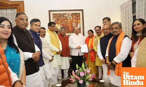 Leader of the BJP Legislative Party Rekha Gupta calls on Delhi LG V. K. Saxena