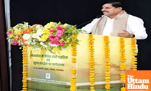 Madhya Pradesh Chief Minister Mohan Yadav during an organic farming workshop in Barkhedikala