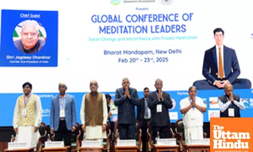 Vice President Jagdeep Dhankhar during the 2nd Global Conference of Meditation Leaders