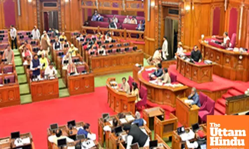 Uttar Pradesh Deputy CM Brajesh Pathak speaks during the budget session of the Uttar Pradesh Assembly
