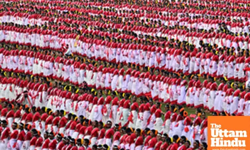 Dancers perform the Jhumur dance during a rehearsal ahead of a world-record attempt