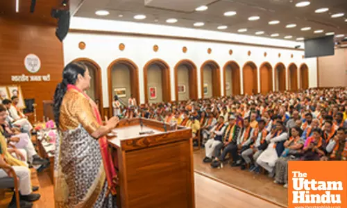 Delhi Chief Minister Rekha Gupta attends a thanks-giving meeting