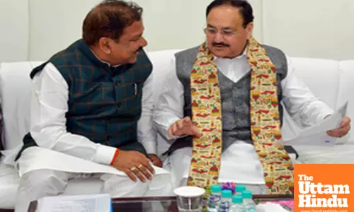 Union Minister JP Nadda with BJP leaders at party core committee meeting