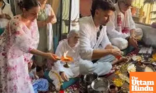 Soha shares glimpse of puja with Kunal, Inaaya on Herath Poshte: ‘Love, peace and prayer’