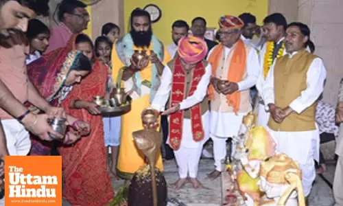 Rajasthan BJP chief offers prayers at Shri Bhuteshwar Mahadev Temple