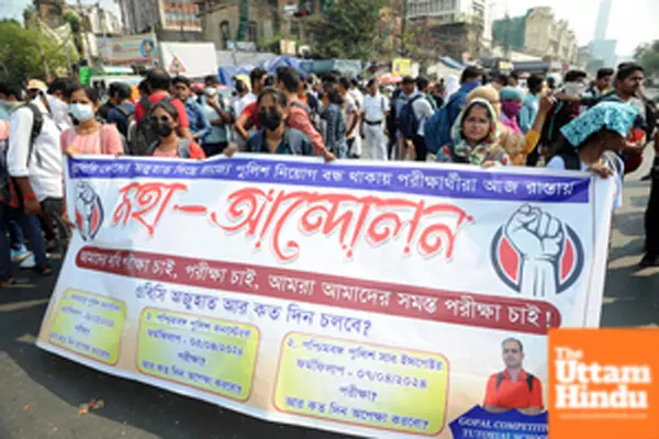 Interview-neglected upper primary teacher candidates participate in a protest rally