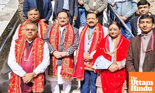 Union Minister Nadda pays obeisance at Mata Vaishno Devi shrine