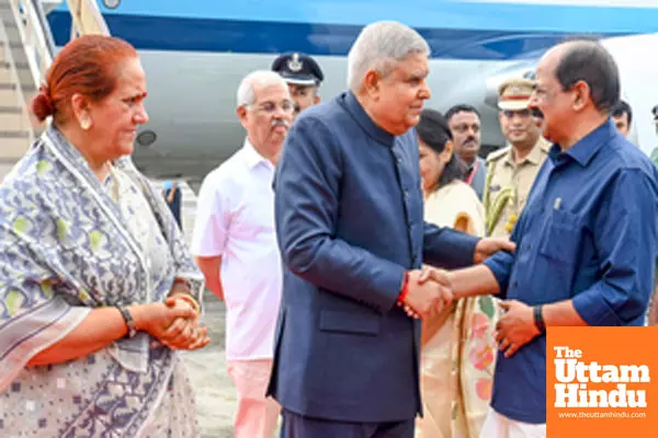 Vice-President Jagdeep Dhankhar arrives in Kerela Vice-President Jagdeep Dhankhar arrives in Kerela