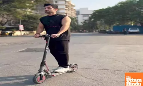 Aditya Seal takes e-scooter to work to reduce carbon footprint