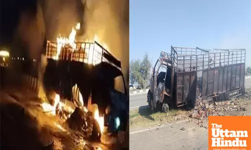 Shockwaves in Jagraon! Powerful Truck Blast Heard 4 KM Away—Bridge Sealed Off