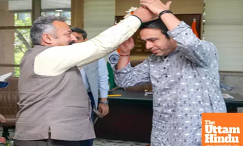 Education Minister of Himachal Pradesh Rohit Thakur meets Union Minister Jayant Chaudhary