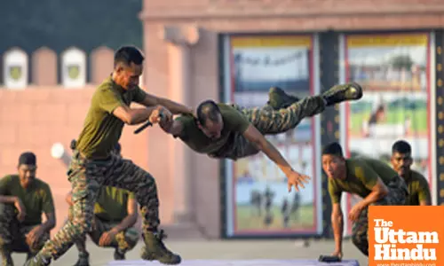 Indian Army Cadets Display Combat Skills