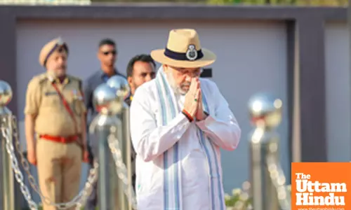 Union Home Minister Amit Shah Pays Tribute at CISF Martyrs Memorial