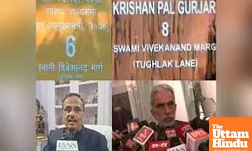 Nothing controversial, say 2 BJP MPs who use Swami Vivekanand Marg in Tughlak Lane nameplate in Delhi