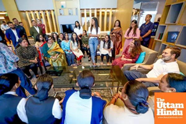 LoP Rahul Gandhi meets women party workers LoP Rahul Gandhi meets women party workers