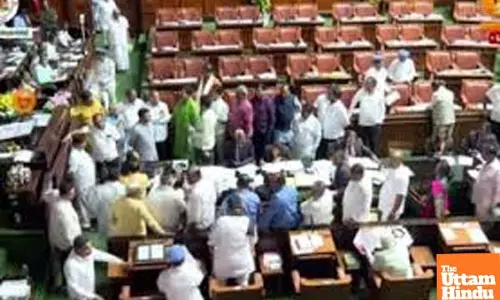 BJP, JD (S) stall K’taka House proceedings over Cong workers’ appointment into Guarantees Implementation Committee