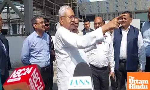 CM Nitish Kumar inspects under-construction terminal at Patna Airport