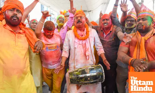 BJP MLA Sanjiv Chaurasia celebrates Holi