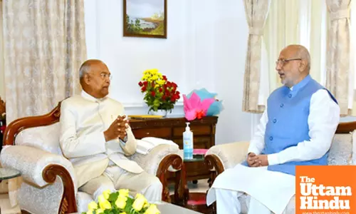 Governor of Maharashtra C. P. Radhakrishnan meets former President Ram Nath Kovind