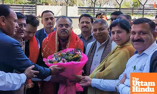 BJP National General Secretary Tarun Chugh accorded a warm at the party office