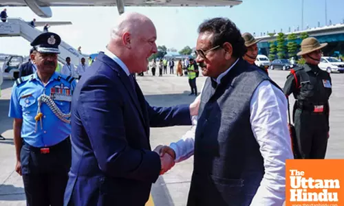 Union Minister S.P. Singh Baghel welcomes New Zealand PM Christopher Luxon