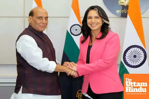 Defence Minister Rajnath Singh meets United States Director of National Intelligence Tulsi Gabbard Defence Minister Rajnath Singh meets United States Director of National Intelligence Tulsi Gabbard