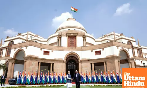 PM Modi with New Zealand PM Christopher Luxon at hyderabad house