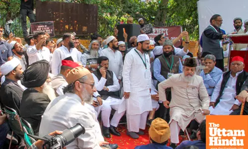 MPs and AIMPLB Members Protest Against Waqf (Amendment) Bill 2024 at Jantar Mantar