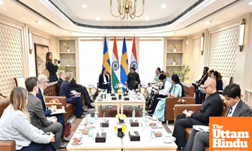 Union Minister Piyush Goyal and Minister for Foreign Affairs of Sweden Maria Malmer Stenergard