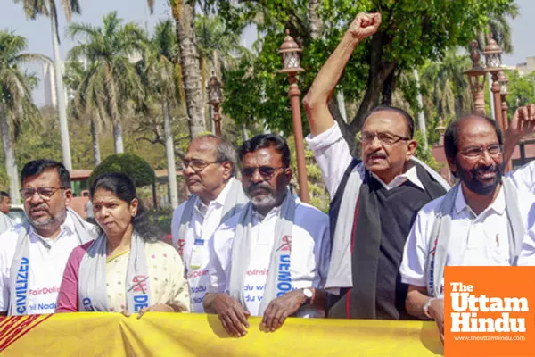 DMK MPs stage a protest