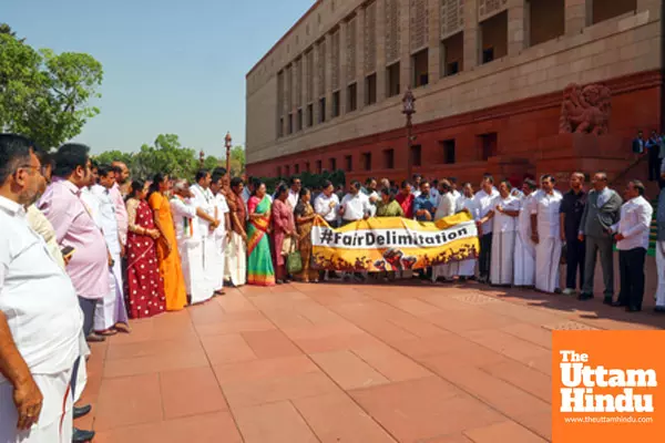 DMK MPs stage a protest