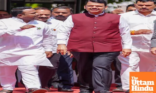 Maharashtra CM Devendra Fadnavis arrives at Vidhan Bhavan