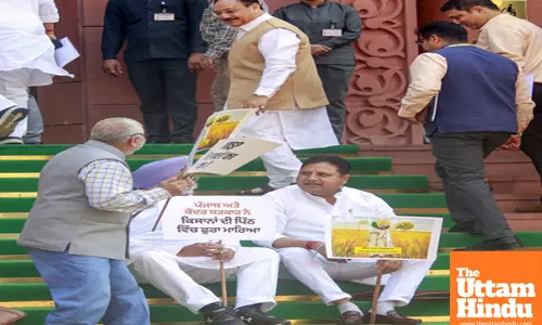 Punjab Congress MPs Protest At Parliament House