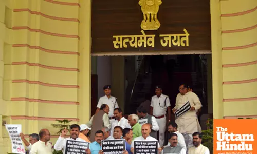 RJD and CPI-ML legislators stage a protest
