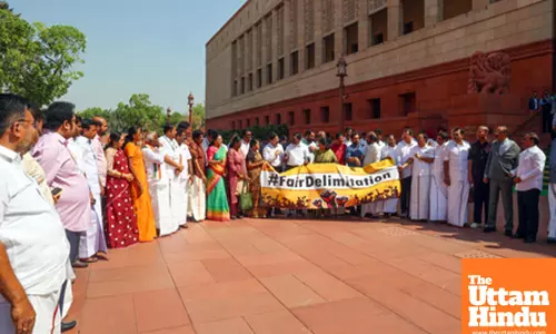 DMK MPs stage a protest