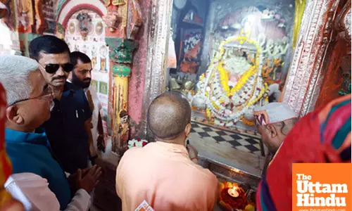 Uttar Pradesh CM Yogi Adityanath offers prayers at the Hanuman Garhi Temple