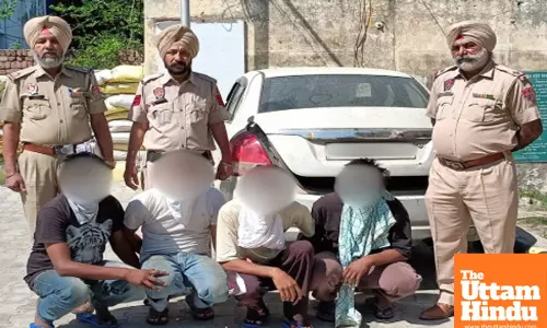 Moga Police Arrest Four with Stolen Goods and Car in Anti-Social Campaign