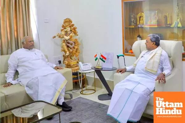 LoP in Rajya Sabha Mallikarjun Kharge meets Karnataka CM Siddaramaiah