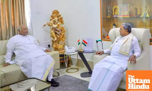 LoP in Rajya Sabha Mallikarjun Kharge meets Karnataka CM Siddaramaiah