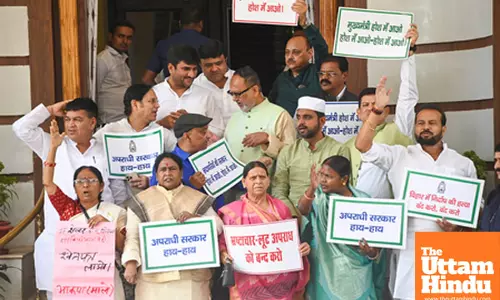 RJD leader Rabri Devi stages a protest